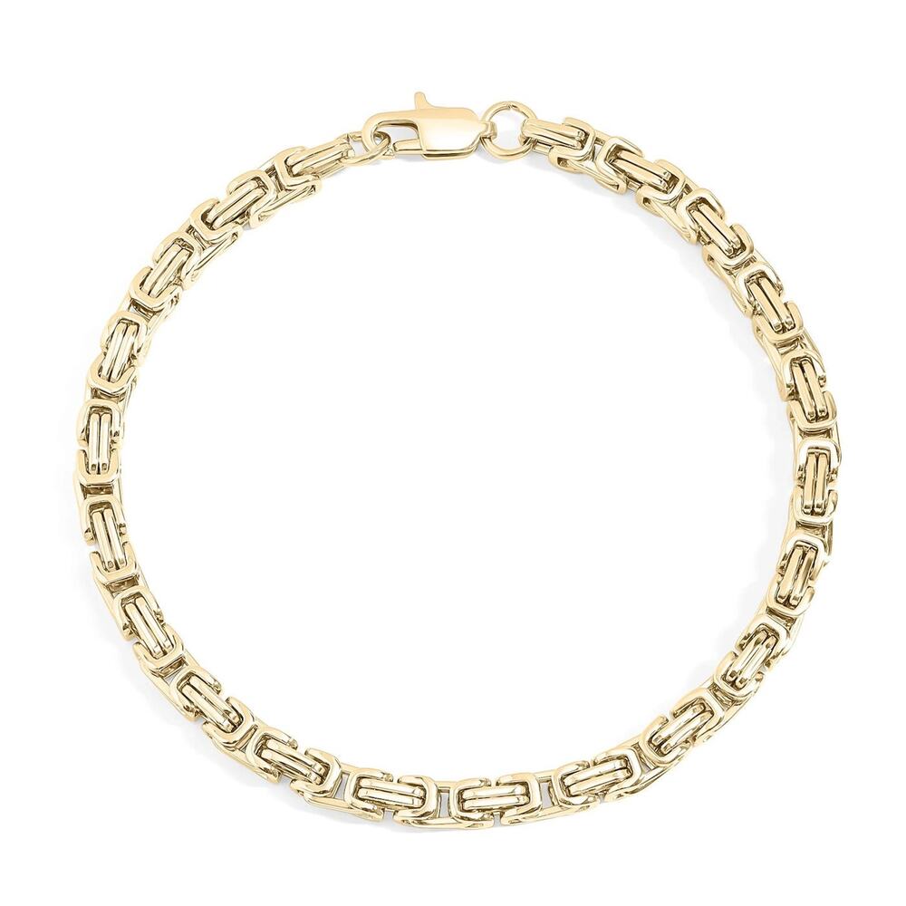 9" Stainless Steel 6mm Gold Plated Byzantine Box Ankle Bracelet